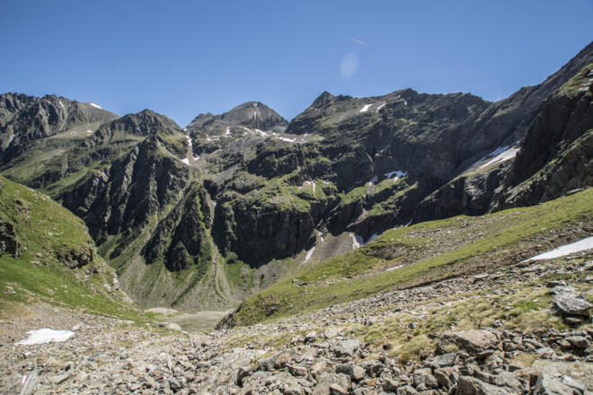 Blick von der Gollingscharte hinab zum Gollingwinkel