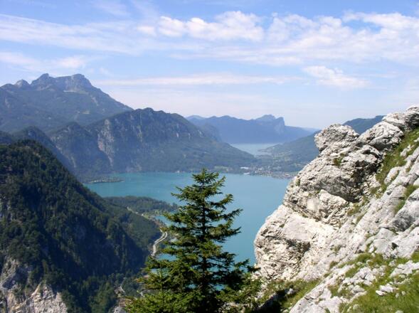 Blick zum Mondsee am Anstiegsweg