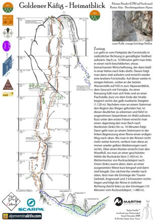 Topo Kleiner Bruder Nordwand - Plaisirtouren Goldener Käfig und Heimatblick