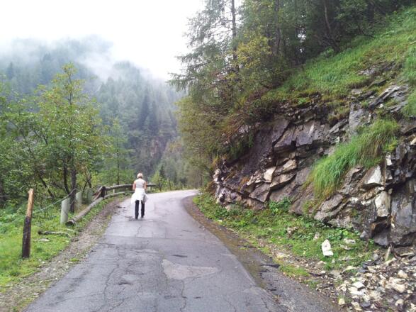 Fahrstraße führt direkt zur Hütte