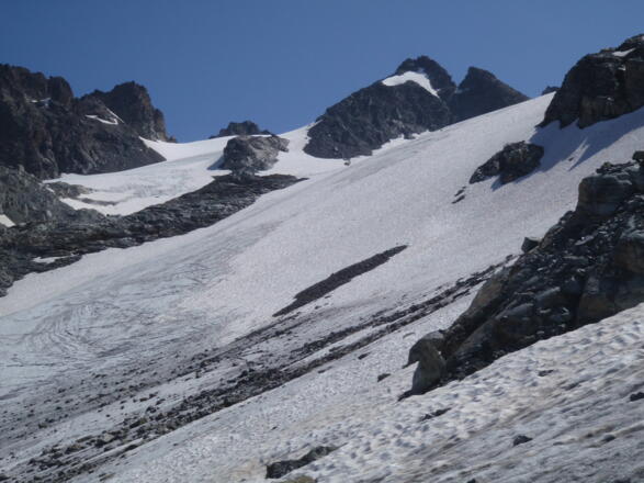 Am Gletscher Blick Richtung Urezzasjoch