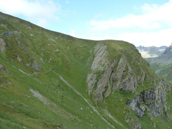 Rückblick auf den Abstiegsweg