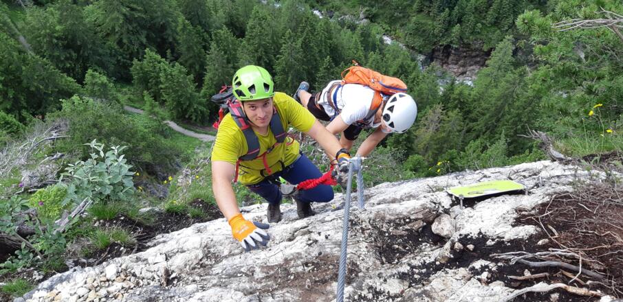 Klettersteig St. Magdalena im Gschnitztal (Schwierigkeit C).