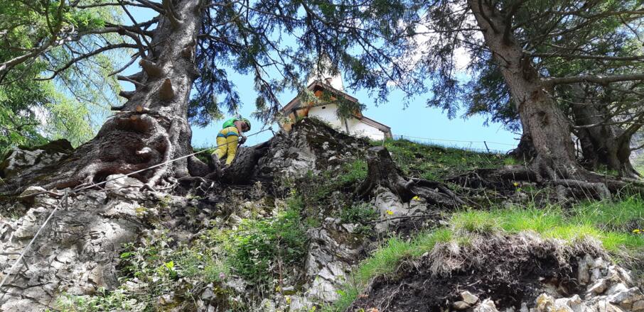 Die letzten Meter am Klettersteig.