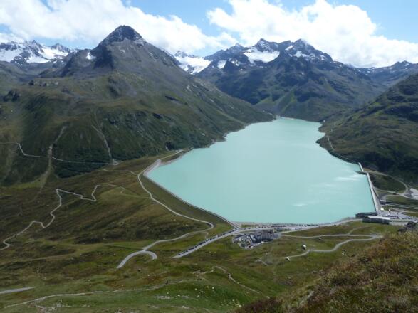 Silvrettastausee mit Klostertal und Ochsental, Hohes Rad und Klostertaler Egghorn sowie Kleinem Piz Buin