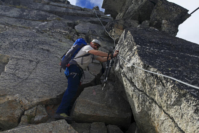 Der anspruchsvolle Abstieg vom Goldzechkopf zum Kleinfleißkees