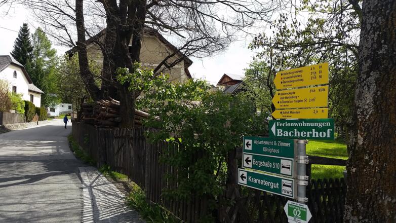 Abzweigung im Ort St. Michael Richtung St. Martinerberg