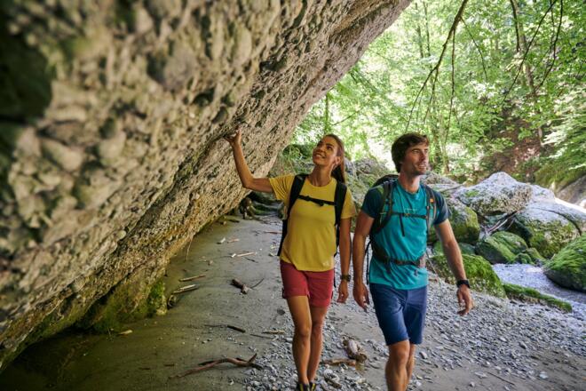 Wandern in der Engenlochschlucht in Hittisau