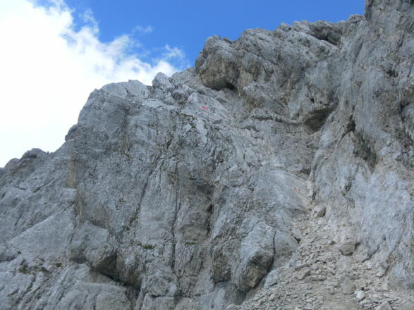 Rückblick zum Vorgipfelabstieg