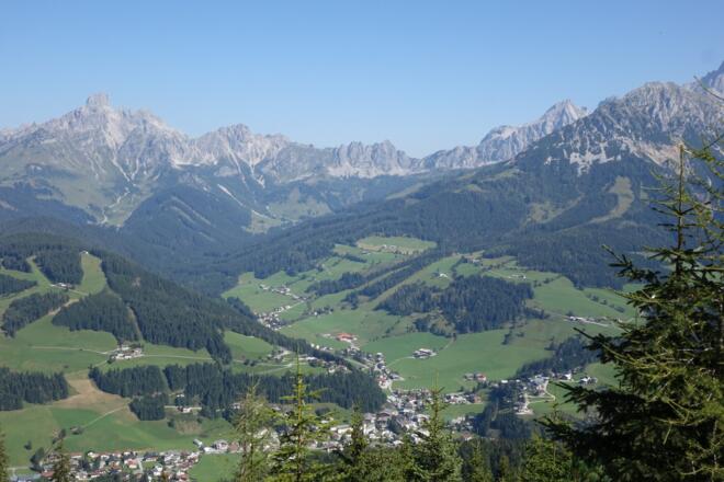 Ausblick vom Rossbrand auf Filzmoos