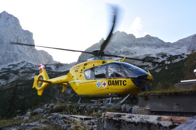 Hubschrauberlandeplatz oberhalb des Prielschutzhauses