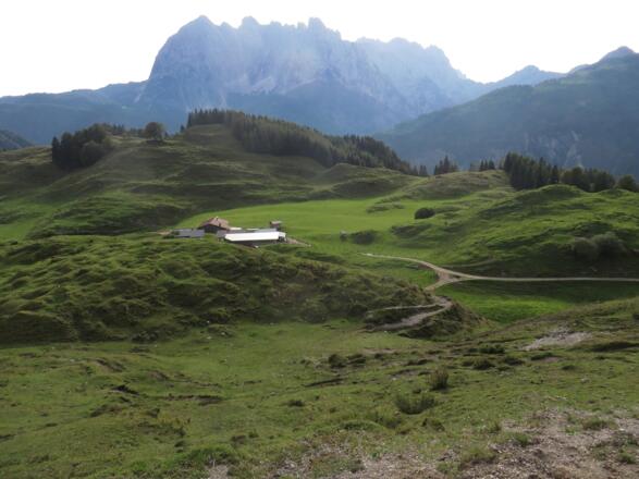 Die Stubenalm bei der Abfahrt