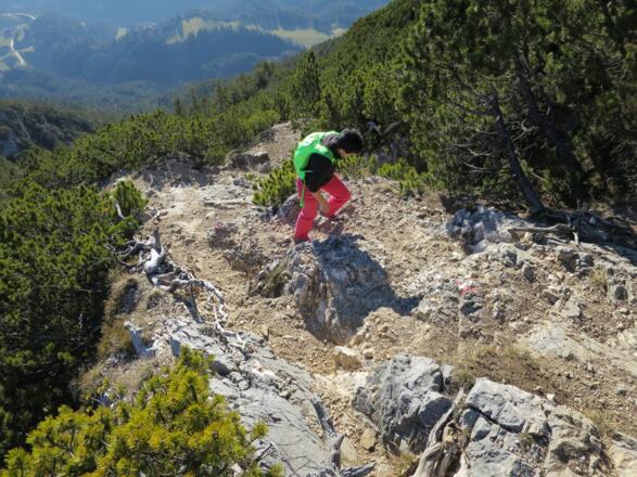 Auch in den schwierigeren Wegpassagen besteht keine Absturzgefahr. 