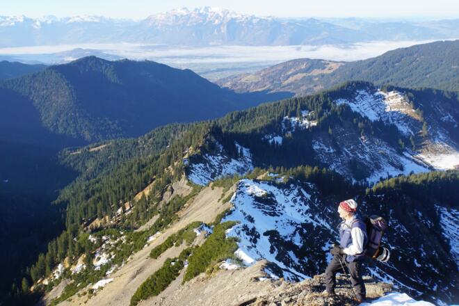 Der zurückgelegte Gratanstieg