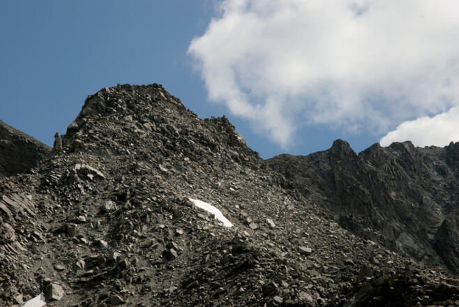 Am Frühstücksplatz - Westgrat, Höhe 3006 m