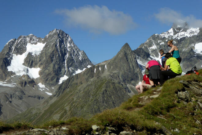 Auf Gahwinden - Blick zur Waze und Verpeilspitze im Kaunergrat