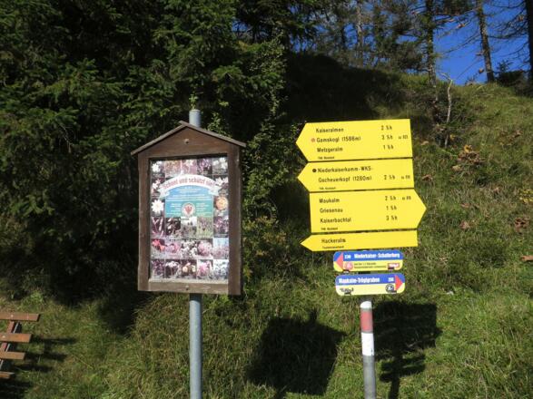 Erste Wegweisung bei der Auffahrt