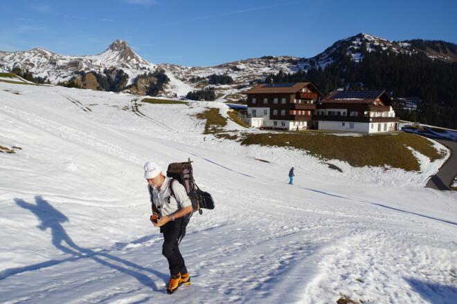 Start in Damüls entlang des Sesselliftes hinauf