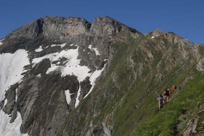 Rückblich zur Obere Jägerscharte und Gleiwitzer Höhenweg