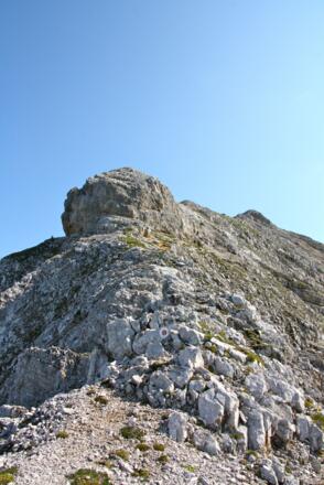 felsige Passagen beim Aufstieg zur Sonntagskaspitze