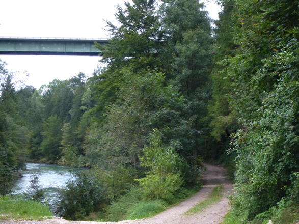 Wegeinstieg unter der Stafaniebrücke in den Schluchtweg 