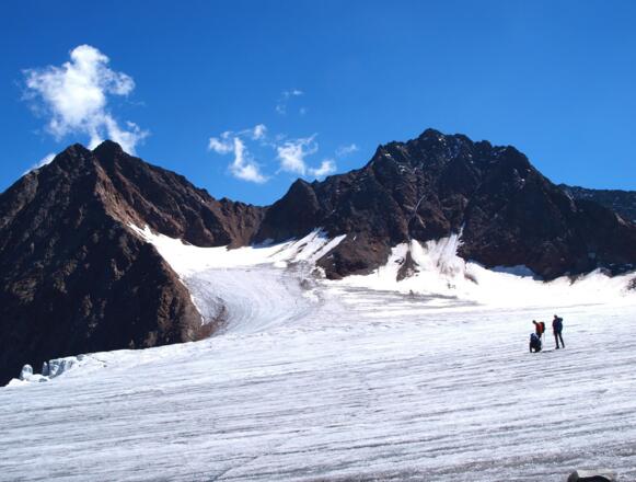 Ruderhofspitze von Westen beim Abstieg