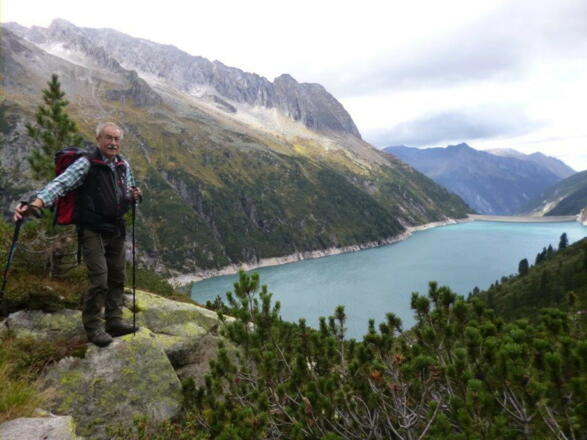 Speicher Zillergrund vom Aufstieg zur Plauner Hütte