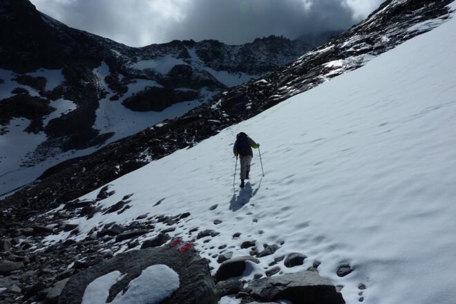 Schneefeld nördlich des Keilbachjochs - Nevaio a nord del Giogo del Conio