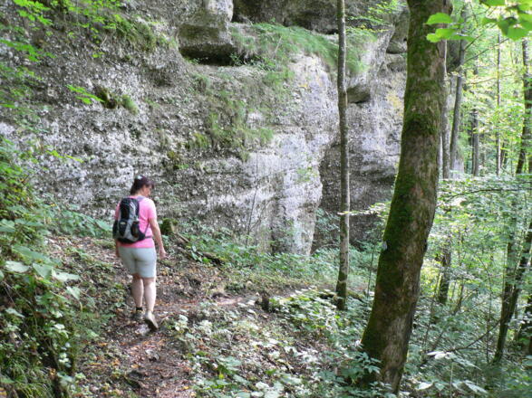 Steile Konglomeratwände