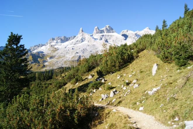 Blick auf die Drei Türme im Rätikon