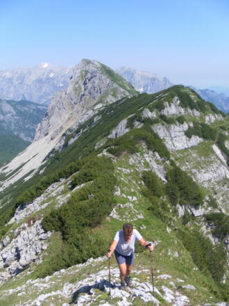 Rückblick von der Bergeralmschneid zum Tristkopf