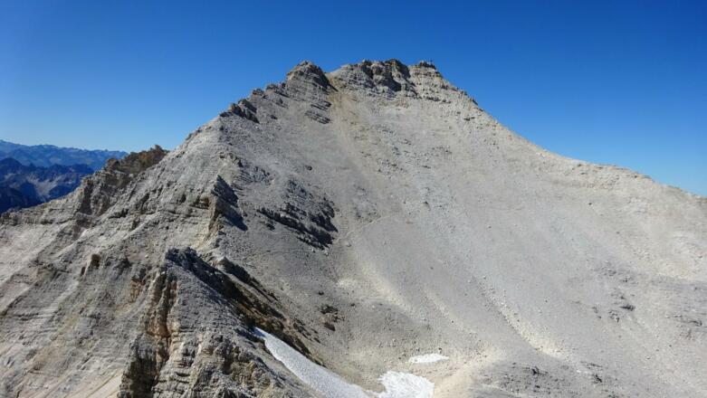 Blick zurück zur Gr. Seekarspitze und auf den ersten Teil des Grates zur Marxenkarspitze.