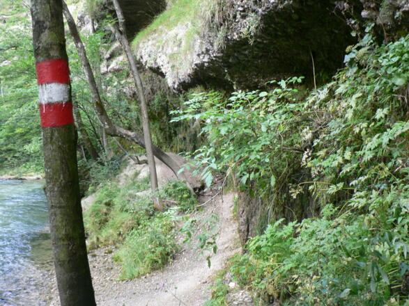Direkt am Fluss zur Rinnenden Mauer
