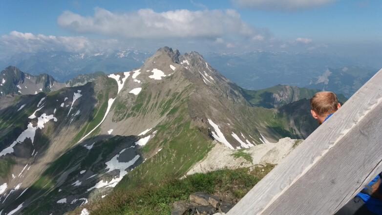 Höchster Liechtensteiner Gipfel: Grauspitz mit Doppelgipfel, 2599 m.
