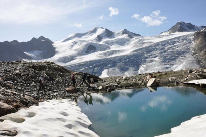 Schmelzwasser, Gletscher, Wildspitze und Traumwetter - fertig ist das Bildmotiv