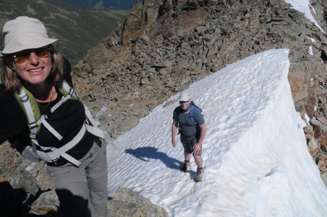 Schneewächte kurz vor dem Gipfel