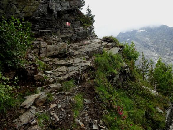 Wilder, abschüssiger Steig