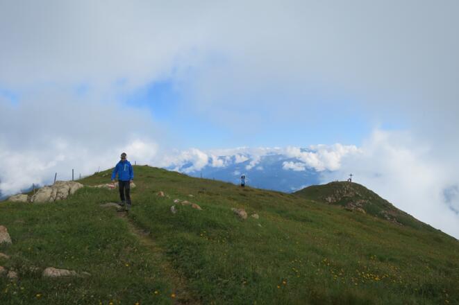 Vom Nösslachjoch geht es dann dem Kammverlauf weiter bis zum Leitnerberg. Hier ein Blick zurück zum Nösslachjoch.
