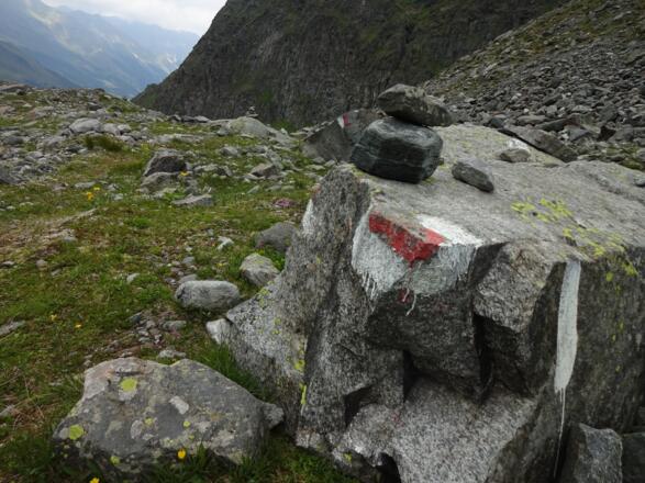 Markierter Abstiegsweg