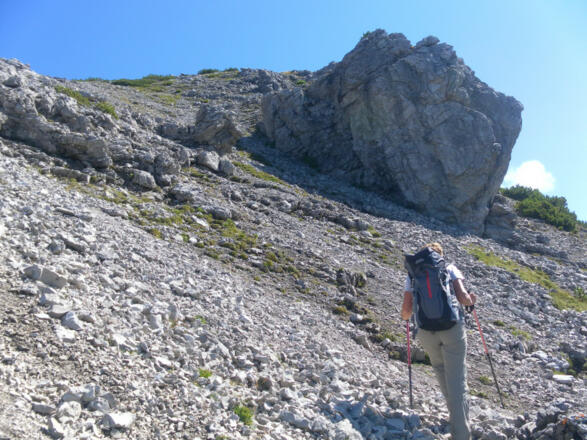 wegloser Geröllanstieg