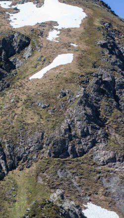 Der Weg vom Schwarzhornsattel auf den Grat.