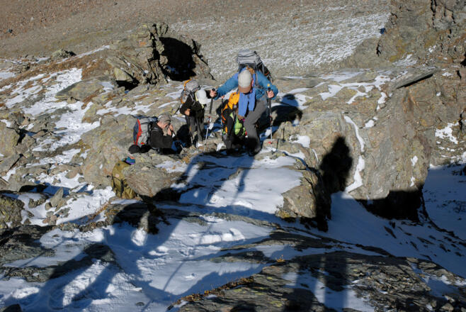 Im nordseitigen Abstieg vom Kapuzinerjoch