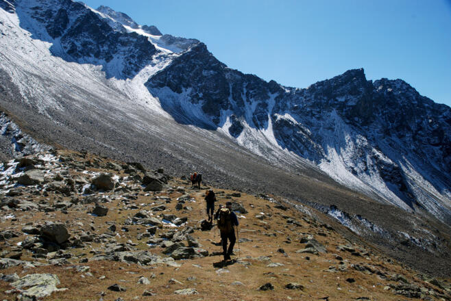 Weg vom Breitlehnjöchl zum Kapuzinerjoch