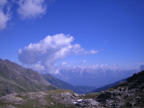 Blick hinaus auf das Karwendel