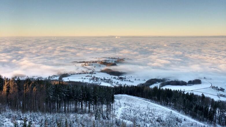 Über dem Nebelmeer: Anfang Winter auf der Dambergwarte