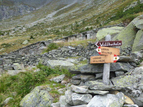 Wegweiser an den Innerhütten
