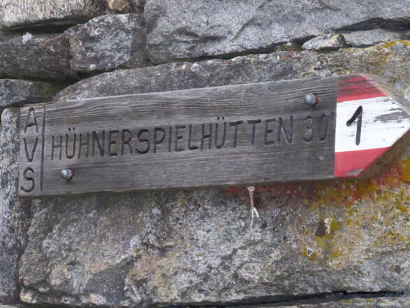 Wegweiser an den Innerhütten