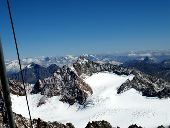 Tiefblick zum Alpeiner Ferner mit Ruderhofspitze