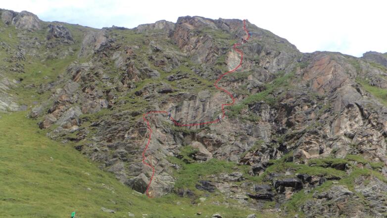 Die Linie des Klettersteiges.