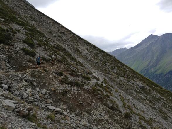 obwohl der Weg nicht ausgesetzt ist...